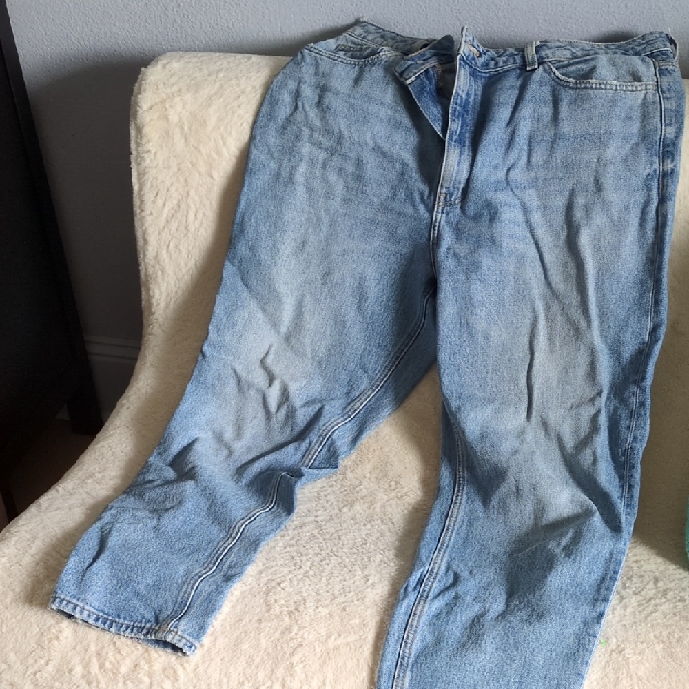 Mango Light Blue Relaxed Mom Jeans